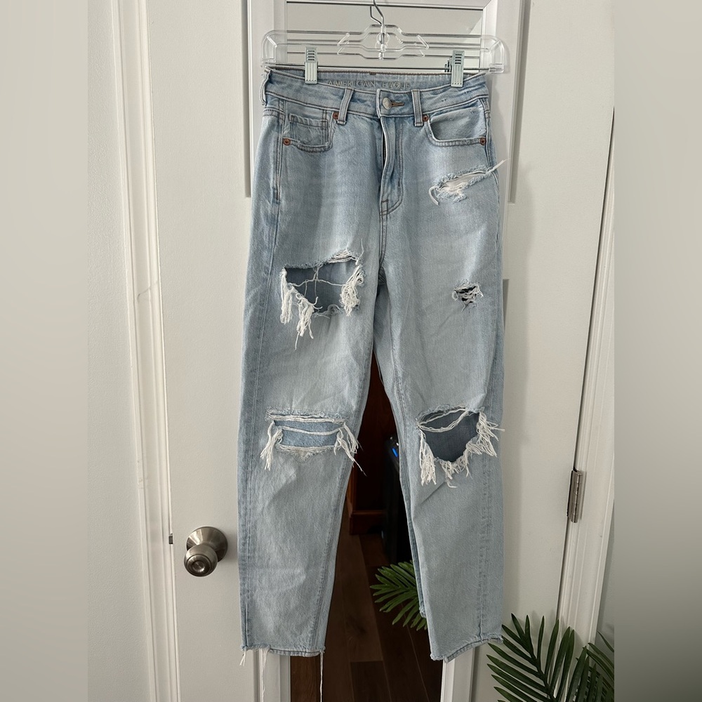 American Eagle Distressed Mom Jeans